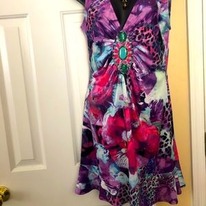 PRICE DROP SALELNWOT VENUS rhinestone embellished dress with ruffle bottom